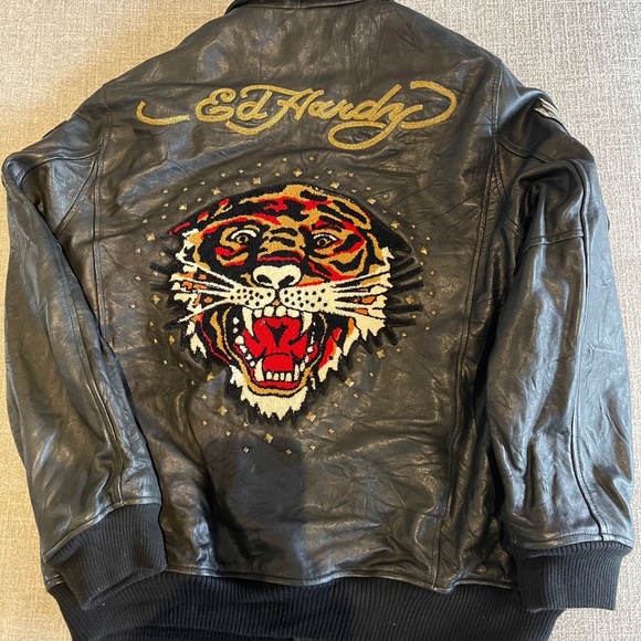 NEW. Ed Hardy Leather Jacket - Picture 2 of 6